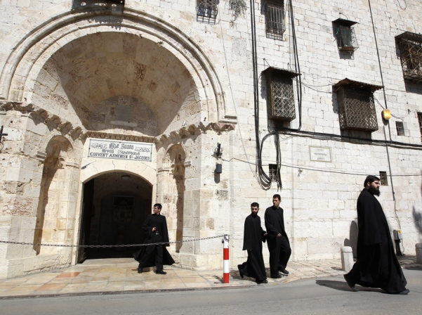 Armenian monks at the Armenian Cathedral of Saint James in Jerusalem (REUTERS) Armenian monks at the Armenian Cathedral of Saint James in Jerusalem (REUTERS)