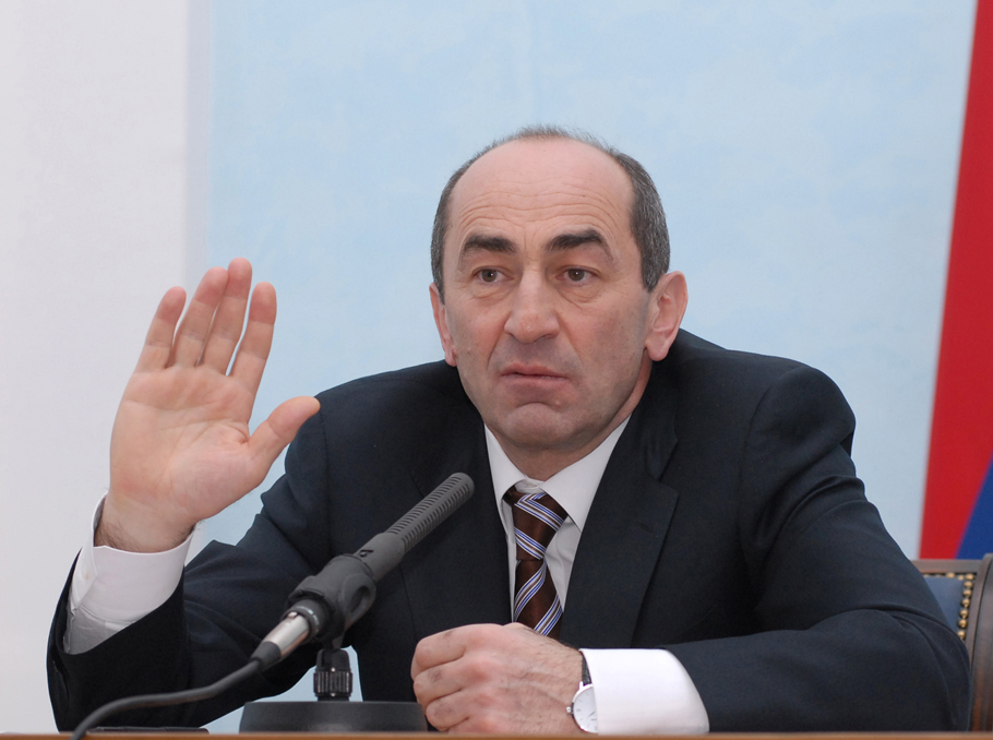 Robert Kocharyan at a news conference on March 5, 2008