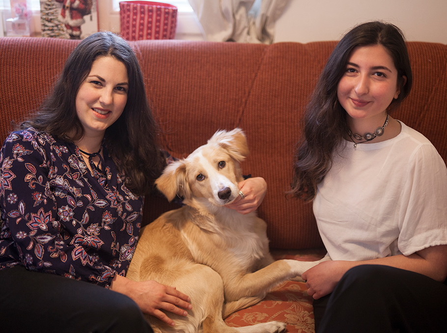 Lilith, Ani and Matzoon the dog 