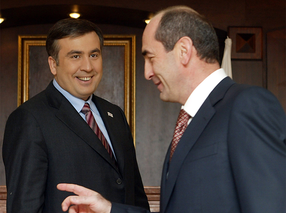 Kocharyan and Mikheil Saakashvili on October 22, 2004