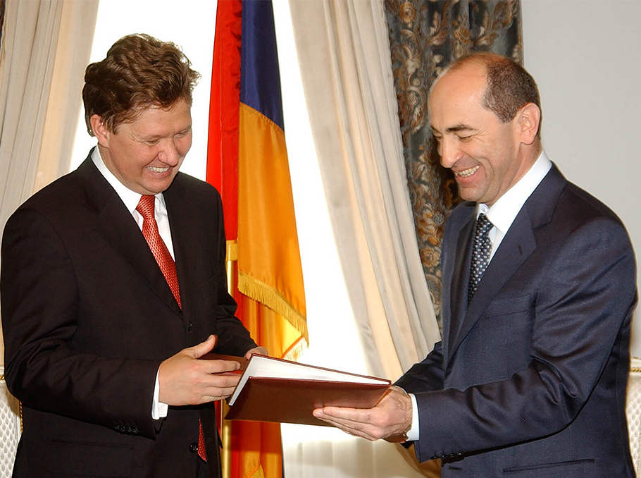 Robert Kocharyan and Aleksey Miller on June 16, 2005