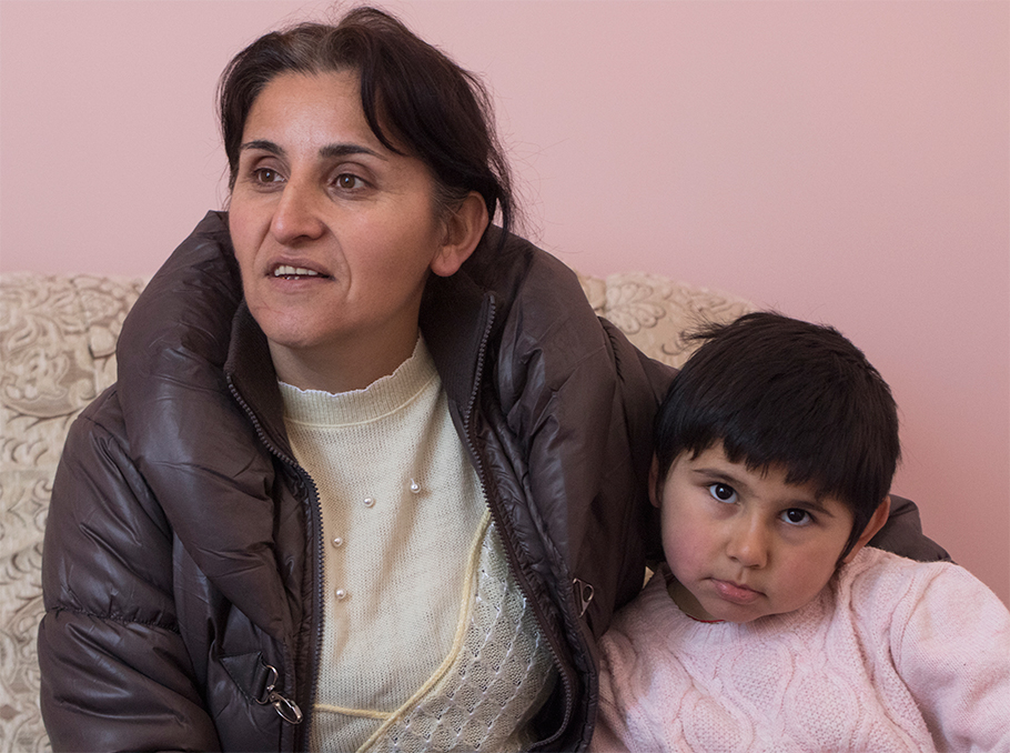 Lusine Bulghadaryan with her child 
