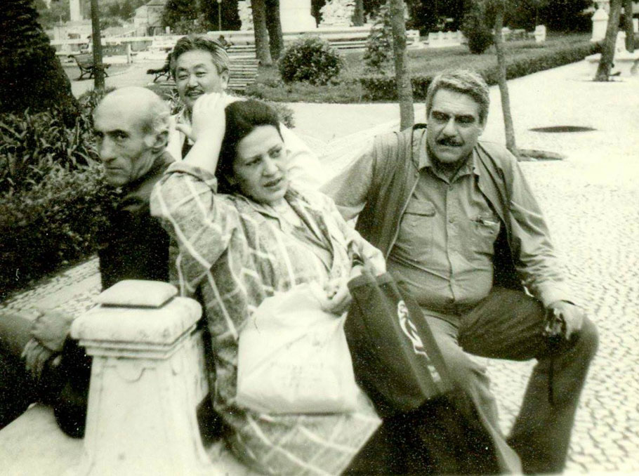 Հրանտ Մաթեւոսյանը, Անատոլի Կիմը, Սերգեյ Դովլաթովը եւ Տատյանա Տոլստայան Լիսաբոնում՝ 1988 թվականին