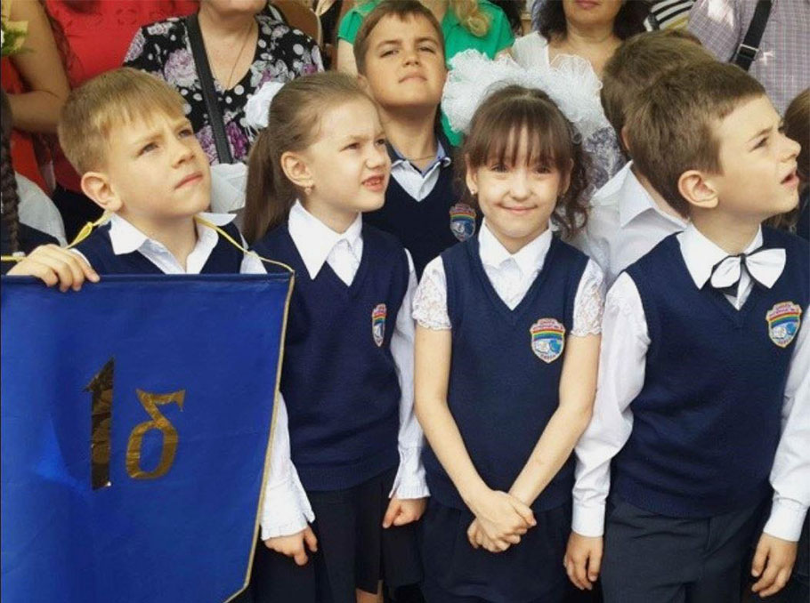 Liza with her classmates in Odessa