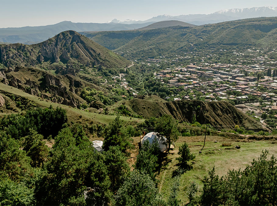 The renovated trail, “Trichk,” and the view toward Goris The renovated trail, “Trichk,” and the view toward Goris