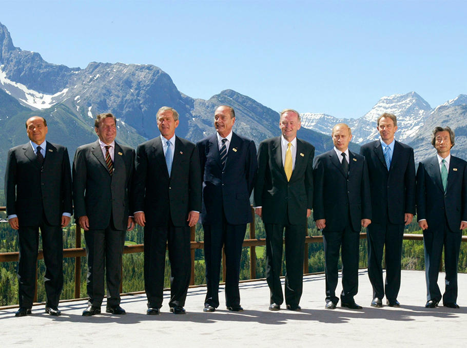 Лидеры страны «Большой восьмерки» в Кананаскисе 27 июня 2002 года