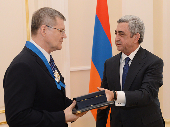 Prosecutor General of Russia Yuri Chayka and Armenian President Serzh Sargsyan