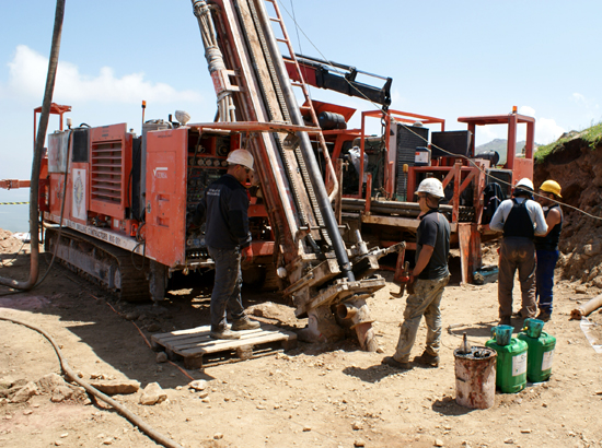 Drilling machine gets mining samples from 400 meters deep