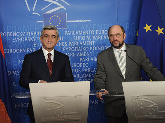 Armenian President Serzh Sargsyan and The President of the European Parliament Martin Schulz