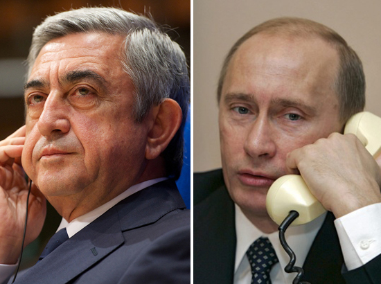 Президенты Армении и России Серж Саргсян  и Владимир Путин