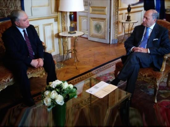Nalbandian and Fabius discuss upcoming meeting of Armenian and Azerbaijani Presidents