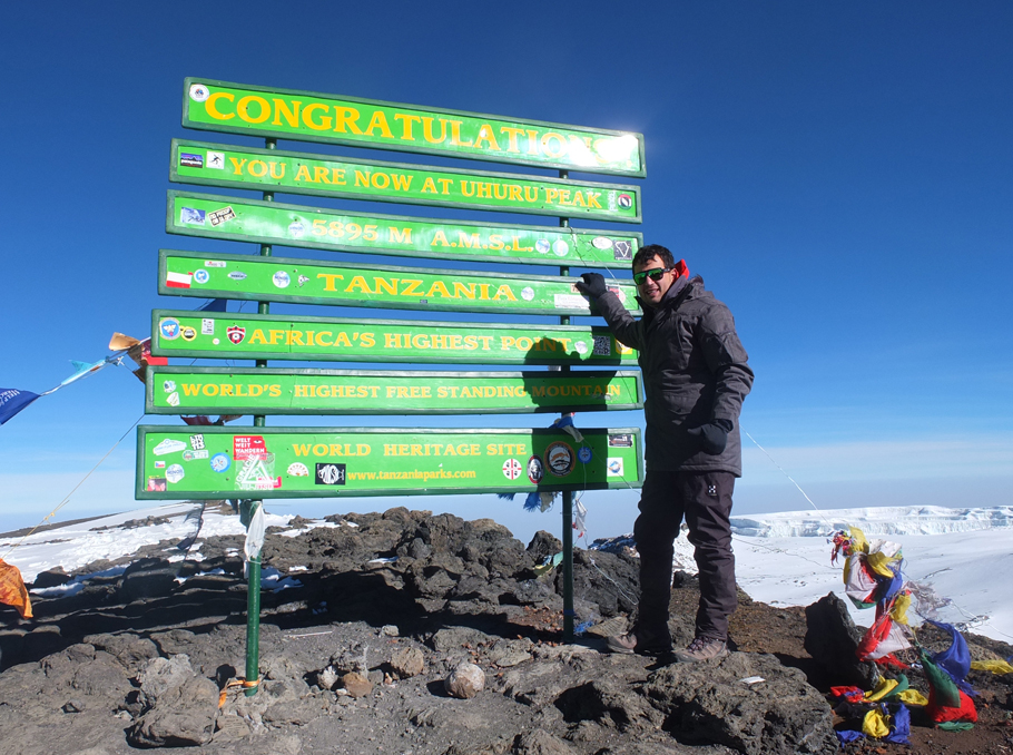 Mushegh Tovmasyan is on the top of Kilimanjaro