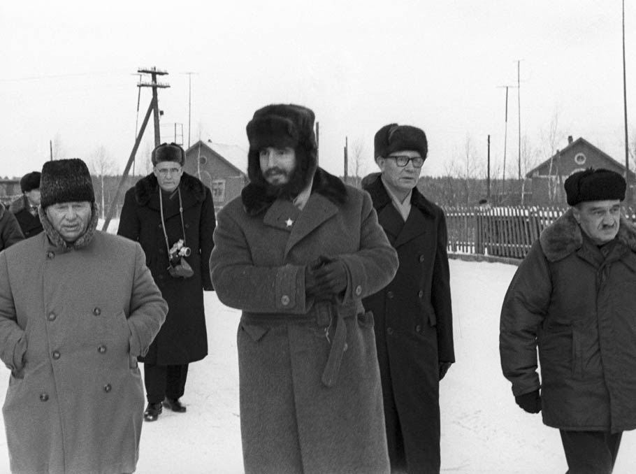 Никита Хрушев, Фидель Кастро и Анастас Микоян в СССР 