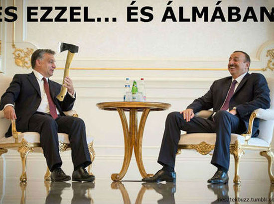 Премьер министр Венгрии Виктор Орбан и президент Азербайджана Ильхам Алиев